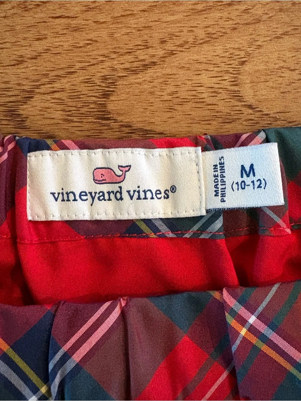 Vineyard Vines Girls Plaid Ruffle Skirt | Velvet Trim | Size M (10-12) | Lined